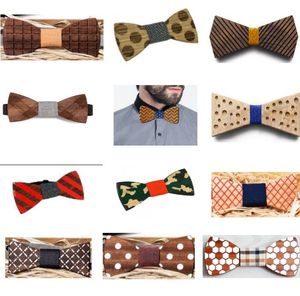 2016 Wood Bow Ties 12 styles Handmade Vintage Traditional Bowknot For Gentleman Wedding Wooden Bowtie Father's day gift Free Fedex TNT