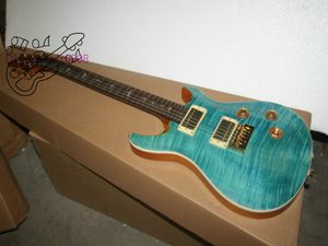 New Arrival blue Flame Custom Electric Guitar Gold Hardware OEM Musical instruments