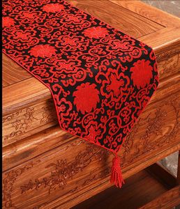 Happy Fancy Chinese Silk Fabric Table Runner Christmas Rectangle Damask Table Cloth Decorative Dining Table Mat 200x33cm238I