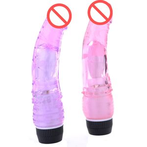 Soft Jelly Crystal Multispeed Waterproof Dildo Realistico Vibratore Pene Potenti vibratori G Vibe per il prodotto del sesso femminile
