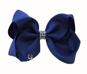 20 st 18cm Solid Färg Ribbon ABC Hårbågar Klipp med Big Love Heart Diamonte Cheerleader Pageant Headwear Tillbehör HD3491