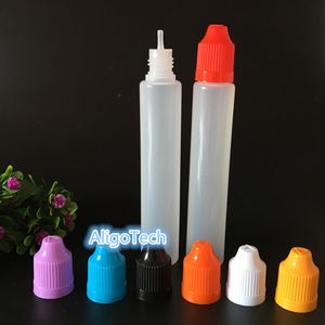 Bottiglie di liquido in PE da 2500 pezzi da 1 OZ e flaconi di liquido in plastica con contagocce da 30 ml Bottiglie vuote in plastica stile penna con tappi colorati a prova di bambino