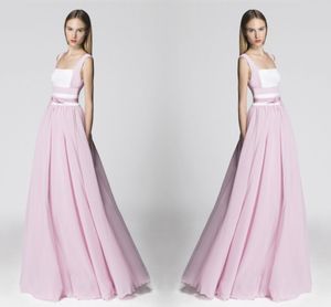 Cute Pink Evening Dresses A Line Sleeveless Simply Chiffon Skirt Formal Girls Prom Cocktail Party Dress