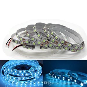 Светодиодная подсветка 5 м Гибкие 5050 60LED / M NO / IP65 Полосы света Водонепроницаемый SMD FITA Лента 3M Лента Автомобильная лампа Home Decor Ice Blue