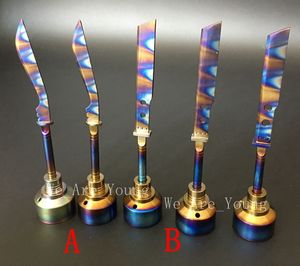 Anodizado colorido titanium carb cap rainbow ti prego dabber 14mm e 18mm para fumar tubulação de água de vidro plataformas de petróleo vaporizador