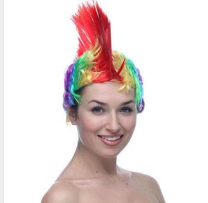 Festival cosplay wig funny dancing headdress adult mohawk punk wigs rock fancy constume Wigs party cosplay hair Synthetic wig