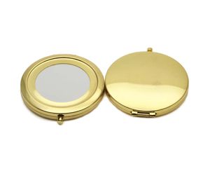 Caldo Blank Blank Gold Specchio compatto 70mm Pock Cosmetico Trucco Specchio Specchio ingranditore Telaio specchio # M070KG Drop Shipping