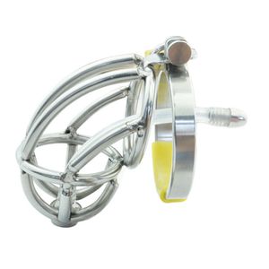 Chastity Urządzenia Męskie Chastity Urządzenie Mężczyźni Butt Blokada Ze Stali Nierdzewnej Chrome Cock Cage S421 # R2