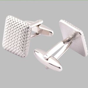 Manschettknappar Silver Tone Square Shaped Manschettknappar Alloy Manschettknapp För Skjorta Bröllop Manschettknappar Fathers Day Presenter för Mens Smycken Manschettknappar