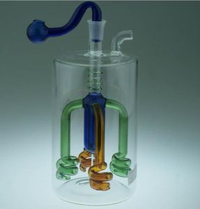 Pan-wire quatro pata de vidro Hookah ---- óleo bongos de vidro da tubulação de água de espessura pyrex mini heady líquido sci tubulação de água, cor de entrega aleatória