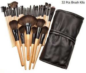 Partihandel 32st set Professionell Makeup Brush Foundation Eye Shadows Lipsticks Pulver Make Up Borstar Verktyg + Väska Pincel Maquiagem