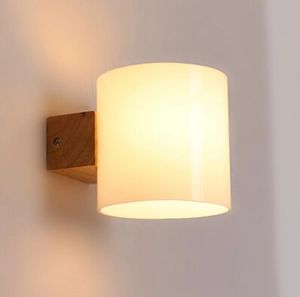 Enkelt modernt massivt trä sconce LED-väggljus för hemväggsväggslampa Inomhusbelysning Lamparas pared