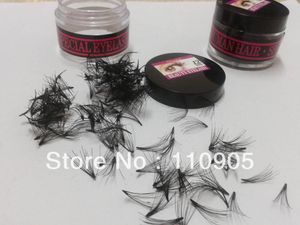 Wholesale-Cluster 100% Hair Eyelash Extension Soft Real Hair Flare Eye Lashes 10P Flare Crazy Eyelashes Free shipping