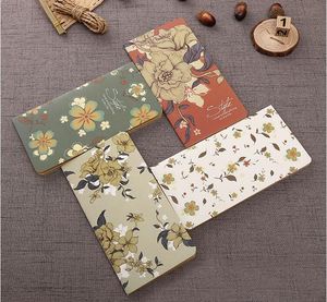 Vintage European kraft paper notebook carton printed flower design notes pads children student school blank drawing sketch notepads book