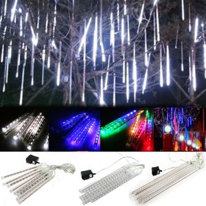 Umlight1688 20cm 30cm 50cm Meteor Dusch Rain Tubes LED Light för jul Bröllop Trädgårdsinredning EU US Vitblå RGB