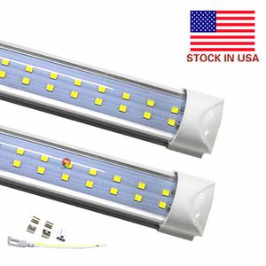 25-Pack 72W T8 LED Tube 8Ft Double Rows Integrated lights Bulbs 2400mm 2.4m AC85-265V 7200LM Led Shop light