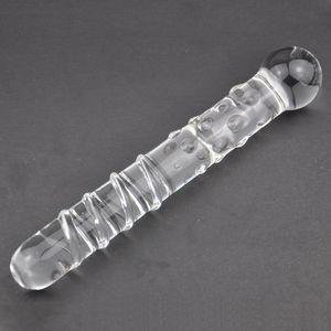 Szklane zabawki seksualne Dildo Sex Toys for Women Glass Anal Clug G-Spot Stymulacja Kobieta #R410