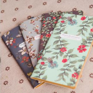 Vintage Fresh Style Flower Floral Kraft Paper Mini Notebook Fickor Anteckningsblock Dagbok Memo Kontorsskolan Baby Gifts