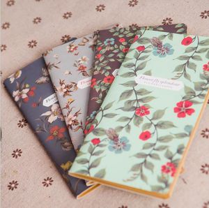 Vintage Fresh Style Flower Floral Paper Paper Kraft Mini Notebook Kieszenie Notatnik Pamiętnik Memo Office School Papetery Baby Gifts