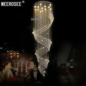Modern Tavan Lambası Uzun boyutlu kristal avize lobi merdiveni parlaklık merdivenleri için ev ışık fikstürü fuaye büyük kristal lmap merdiven kapalı aydınlatma