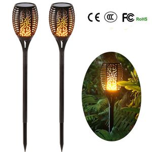 Solar Flame Lights Outdoor LED Światła Boże Narodzenie Wodoodporna Landsacpe Dekoracje Słoneczne Pochodnie Ogrodowe Światła z oświetleniem Efekt płomienia