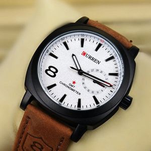 2016 Curren 8139 Men wrist brand watch leather wrist Men Waterproof military Army Vogue Sports fashion business men watch
