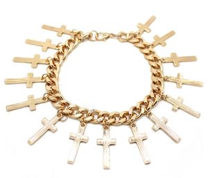 Vintage Cross Bracelets Bangle Alloy For Women Jewelry Gold Color Charm Bracelets Bangle New Style Fashion Gift Free Shipping Wholesale