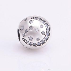Christmas star clips charms S925 sterling silver jewelry fits for original bracelets antique CZ H9