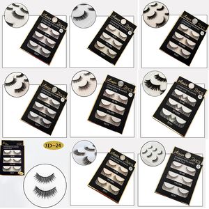 3D Vizon saç kirpik 3 Çift / paket Doğal Uzun Yumuşak Siyah 3D Göz Lashes Makyaj El Yapımı Kalın Sahte Yanlış Eyelashes Yüksek Qualtiy