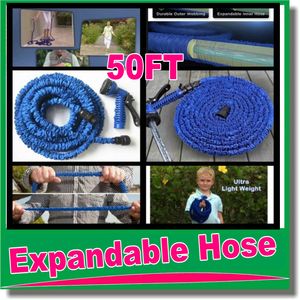 High Quality 50FT NEW Retractable Garden Hose Water Pipe Magic Hose Expandable and Flexible Hose with water gun OM-D9