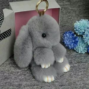 Moda yumuşak akıllı tavşan kürk anahtarlık çanta askı oyuncakları için hotsalefur anahtar yüzük diy dekorasyon birçok renk