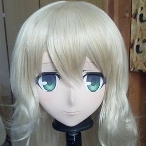 (C2-012) Handmade Female Letax Full Face kig Mask with WIG Cosplay Kigurumi Crossdresser Japan Anime Masks Skin Cartoon Character