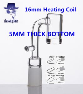 5mm Thick Bottom Enail Domeless Quartz Banger for 16mm Heating Coil 10/14/19MM Male Female Frosted Joint