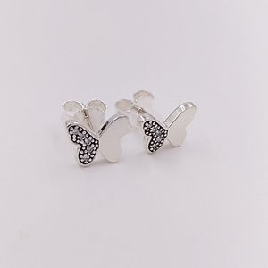 Butterfly Silver Stud Earrings Authentic 925 Sterling Silver Studs Cz Passar European Pandora Style Jewelry Andy Jewel 290693CZ