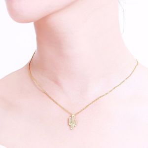 Everfast intero 10pc Lot Fashion Choker Desert Desert Cilly Pele Cactus Collana a sospensione per donna per donne Gift Party Silver Placcato GO2463