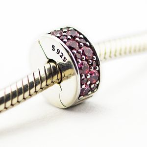 Fits for pandora bracelets necklace 925 sterling silver clip beads Honeysuckle Pink Shinning Elegance Spacer Clip wholesale 2016 NEW summer