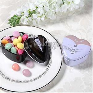 12pcs Bride Heart Tin Boxes Candy Holder Metal Sweet Package Favors Wedding Table Reception Supplies Bridal Shower Ideas