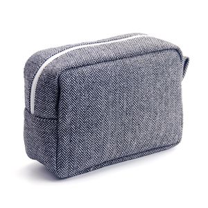 Classic Rectangle Plaid Cosmetic Bag Herringbone Houndstooth Make Up Bags with Zipper Closure Wool Material DOMIL106-676