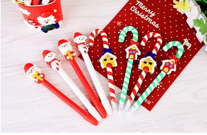 Cute Christmas Snowman Ceramic Ball Pen crutches Cartoon Christmas Santa Claus Ballpoint Office School Stationery