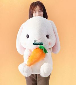 Dorimytrader 30'' / 75cm Giant Rabbit Toy Stuffed Soft Plush Lovely Cartoon Bunny Doll 2 Models Nice Gift Free Shipping DY60478