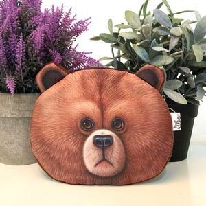 New Style Coin Purses Cute 3D Print ROWN BEAR head Panda Rabbit Animals Coin Case Change Purses Hand Bag Key Bag