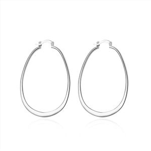 2016 Hot 925 Sterling Silver Plated Large Hoop Earring Party Mode Smycken för kvinnor Gratis frakt Toppkvalitet Cool Street Style