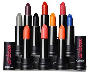 DHL free 48 Colors QiBest Waterproof Lipstick Moist Lip Cream Long Lasting Batom Tint Purplish Red Blue Lip Stick Nude Vampire Makeup