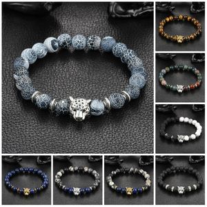 Charm Bracelets Wholesale Fashion woman man plating gold silver chain bracelet crystal lava stone skeletons Tiger Eye Jewelry Bead Bracelet