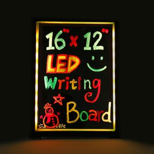 Bacheca per messaggi di scrittura a LED con illuminazione Insegna del menu del ristorante effetto neon cancellabile illuminata con 8 pennarelli, 7 colori lampeggianti fai-da-te