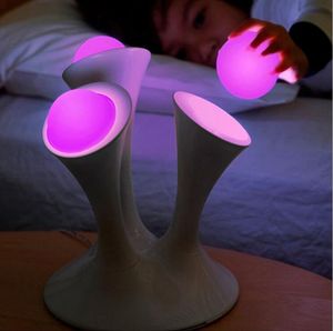 Dekorativa svampljus LED Färgglada Gradient Magic Night Light Fluorescerande bordslampa