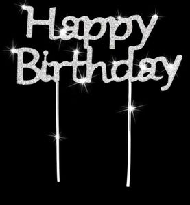 Acheter Brillant Strass Joyeux Anniversaire Gateau Topper Plug Lettres Conception Topper Cristal Pick Baton De Decoration De Gateau Pour La Fete Danniversaire Gateau Decoration De 2 58 Du Jessie06 Dhgate Com
