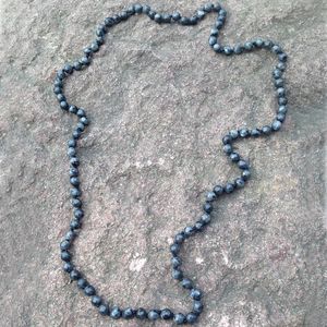 ST0269 Fantasia Boho Jóias Longo Colar 40 '' Homem Atado Colares Mulheres 8mm Preto Labradorite Fato de Pedra colar de jóias