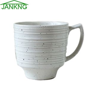 JANKNG 340mL Kawaii Handmade Ceramic Mug Cups Western Style Water Bottle White Point Coffee Milk Drink Mugs Birthday Girl Gift