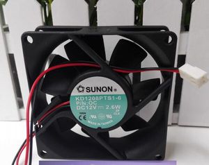 SUNON 80 * 80 * 25 KD1208PTS1-6 DC12V 2.6W 8CM 2 خط صامت مروحة التبريد